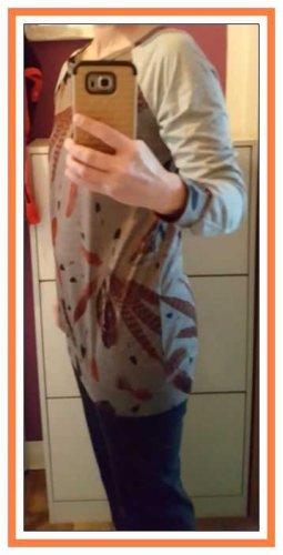 Test: ECOWISH Damen Warme Lange Ärmel Feder Muster Rundhals Loose Stitching Shirt Tuniken Bluse Test: ECOWISH Damen Warme Lange Ärmel Feder Muster Rundhals Loose Stitching Shirt Tuniken Bluse