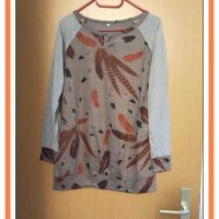 Test: ECOWISH Damen Warme Lange Ärmel Feder Muster Rundhals Loose Stitching Shirt Tuniken Bluse Test: ECOWISH Damen Warme Lange Ärmel Feder Muster Rundhals Loose Stitching Shirt Tuniken Bluse